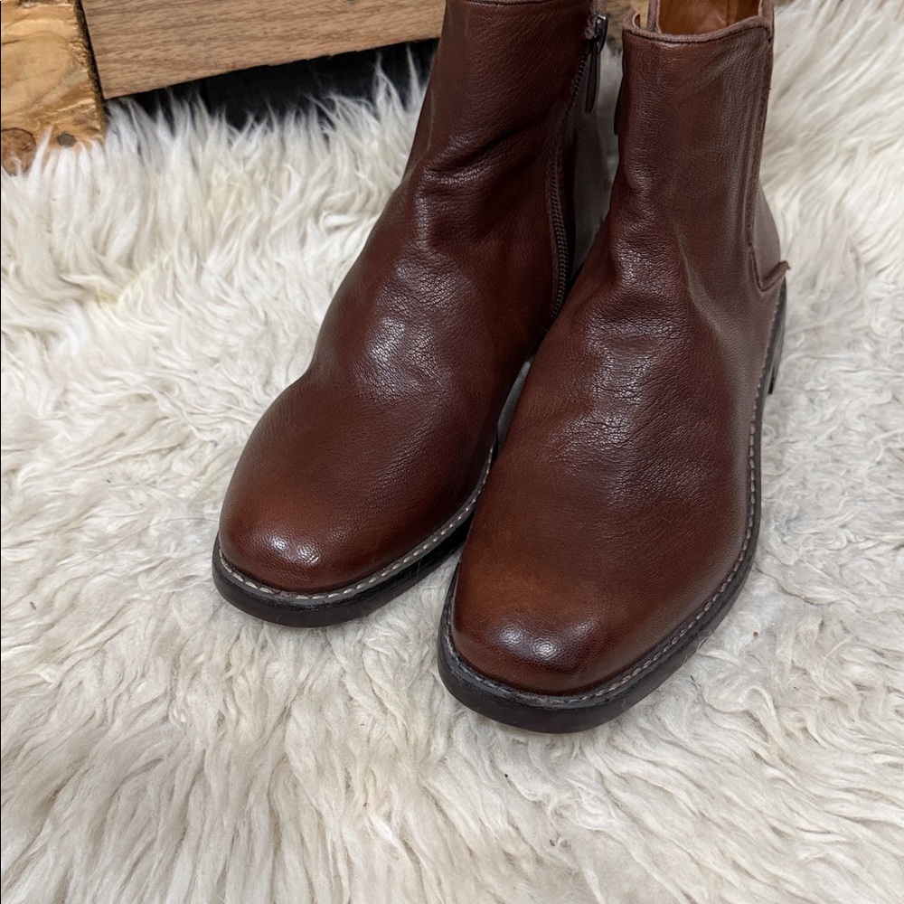 Franco Sarto Marcus ankle booties in brown leather Women’s Size 7.5 M - Picture 5 of 11